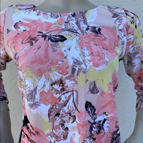 Bar III Casual Dress - Bodycon: Pink Floral Dress - Picture 4 of 8